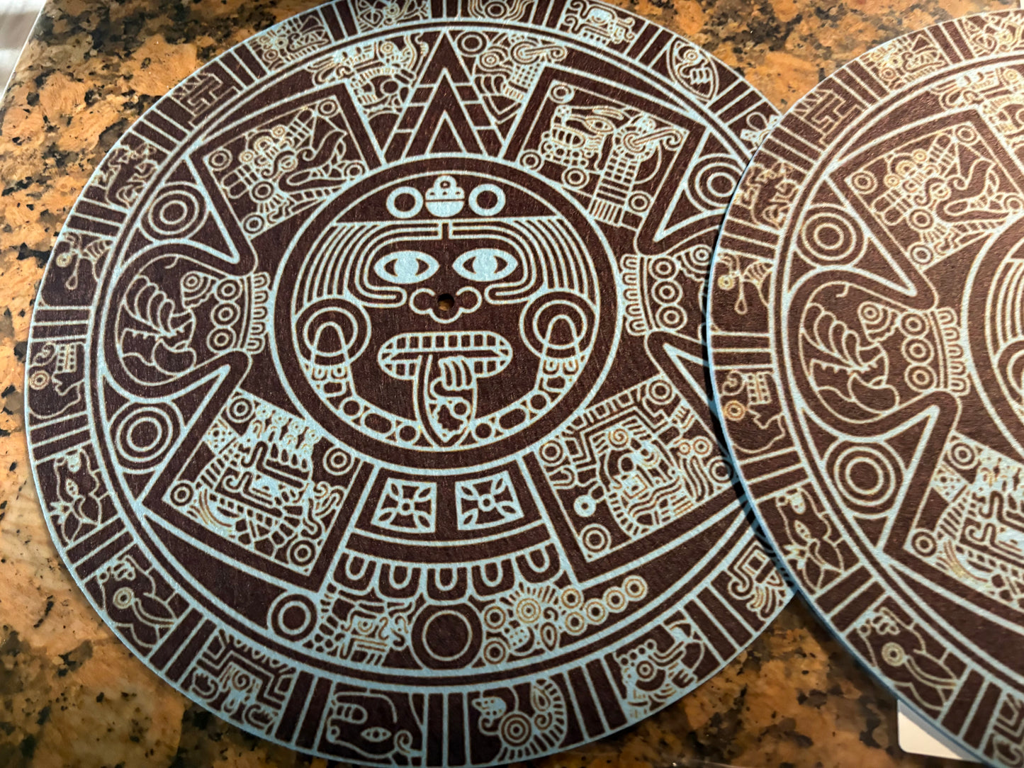 Light blue Aztec Calendar - 12” slipmat