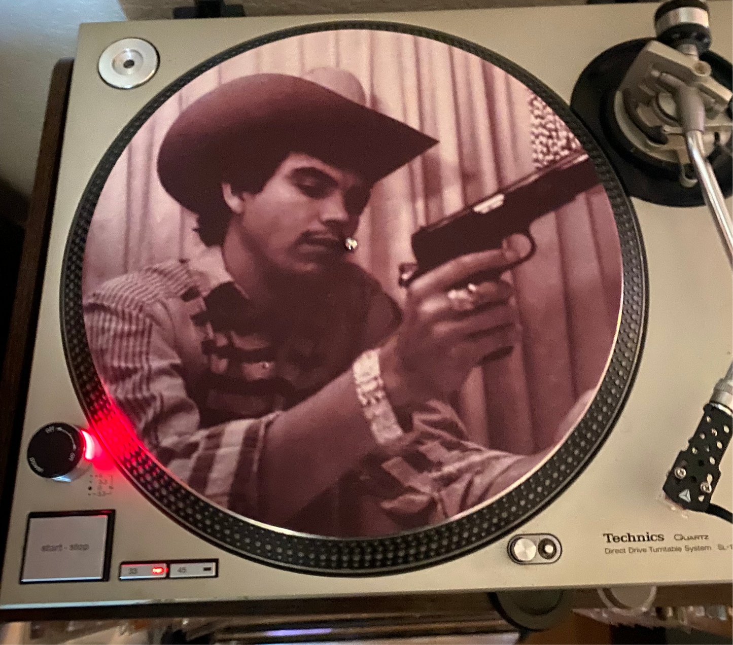 12" Chalino Sánchez slipmat (black and white monochrome version)