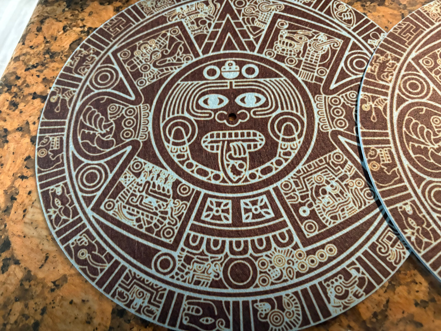 Light blue Aztec Calendar - 12” slipmat