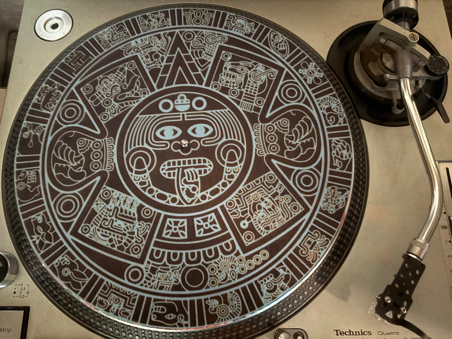 Light blue Aztec Calendar - 12” slipmat