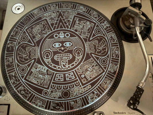 Light blue Aztec Calendar - 12” slipmat