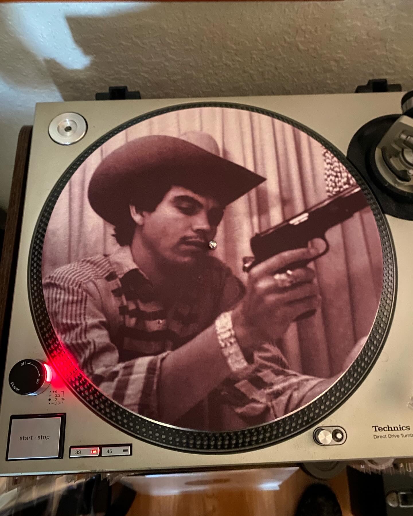 12" Chalino Sánchez slipmat (black and white monochrome version)
