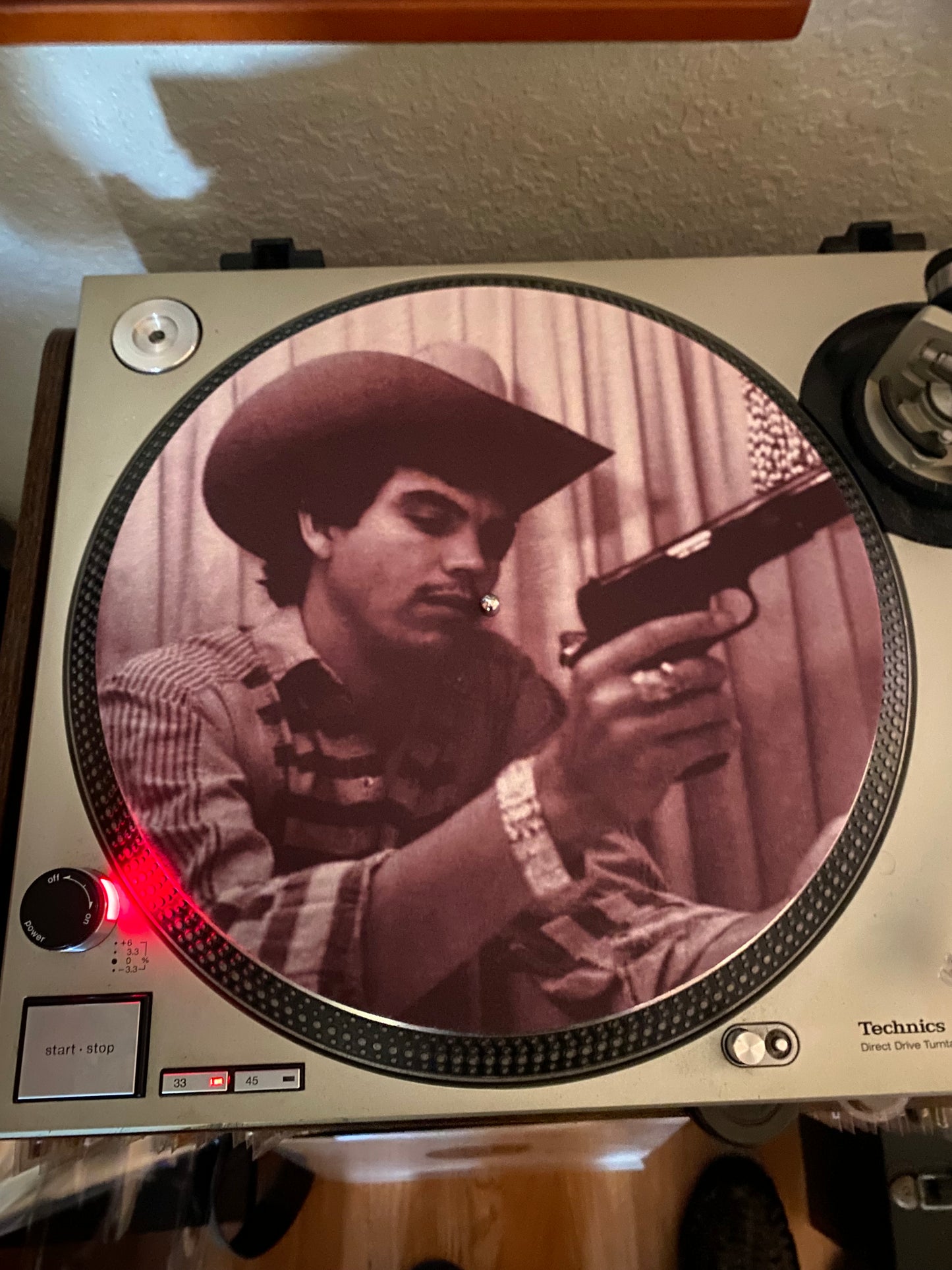 12" Chalino Sánchez slipmat (black and white monochrome version)