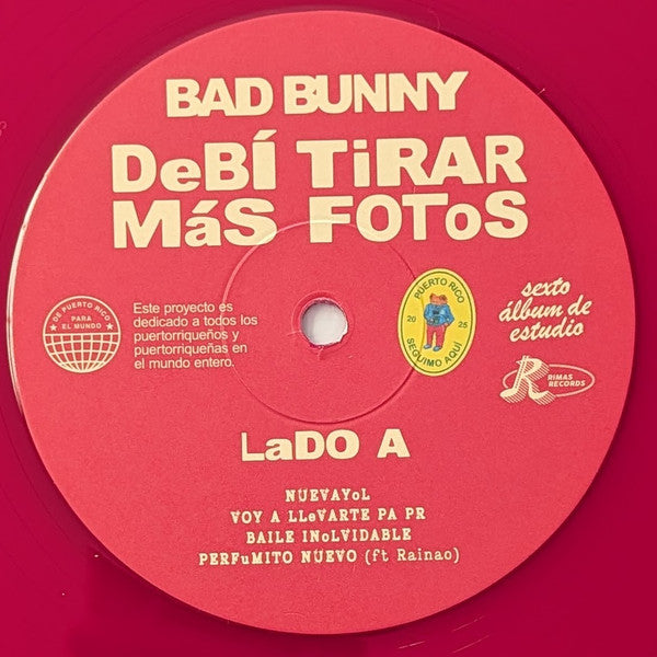 Bad Bunny – Debí Tirar Más Fotos (sealed 2LP vinyl) brand new Red Vinyl includes limited 12” slipmat