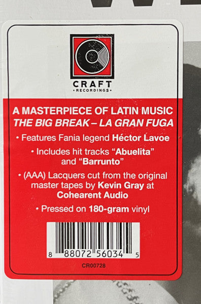 Willie Colon– Wanted For: The Big Break - La Gran Fuga (new vinyl)