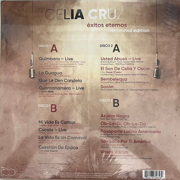 Celia Cruz - Éxitos Eternos: Centennial Edition Limited Edition (2 LP Cherry Marble
vinyl) brand new