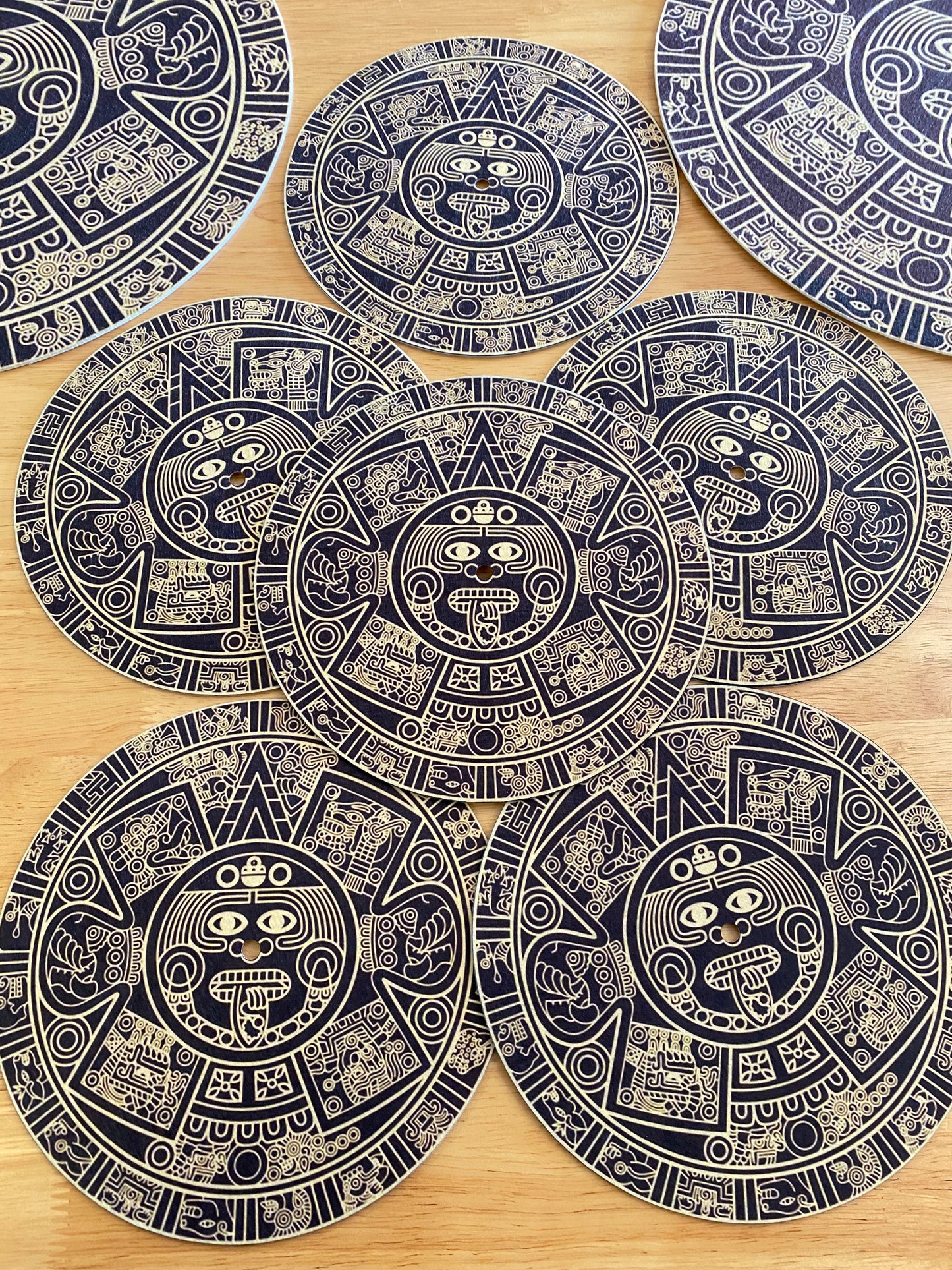 7” Aztec calendar slipmat